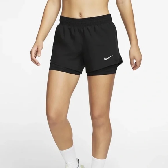 Nike Pants - NWT ✨NIKE✨ 10K Women's 2-in-1 Running Shorts (CK1004-010) Black Dri-FIT Size SM